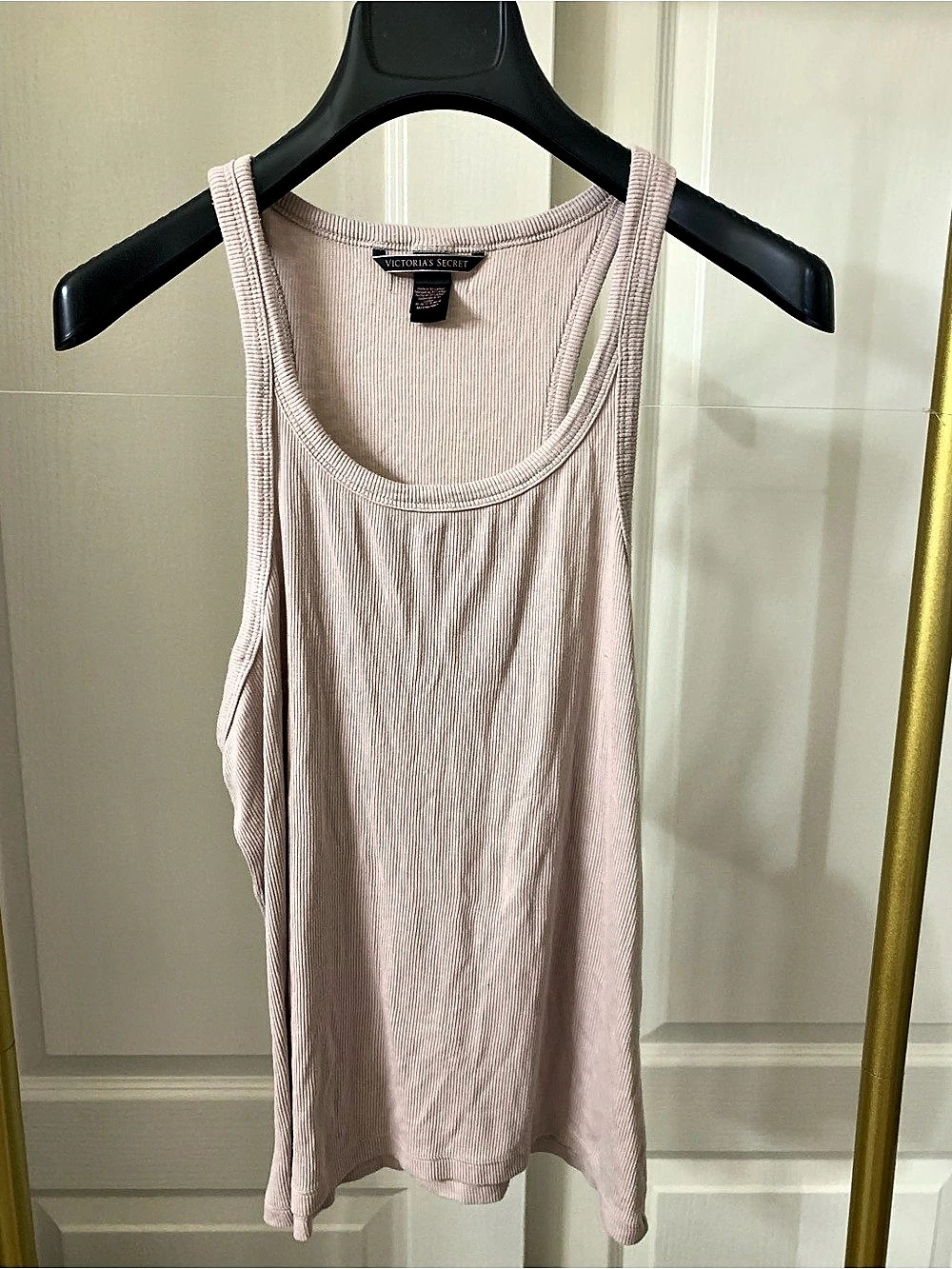 Victoria's Secret Ribbed Racerback Tank Top Pink Size Medium - EUC